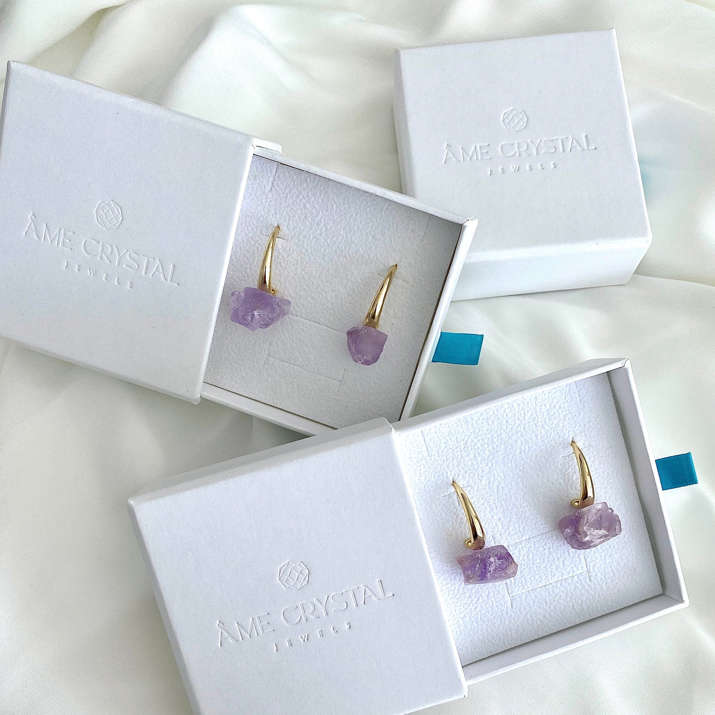 Amethyst Raw Stone Earrings