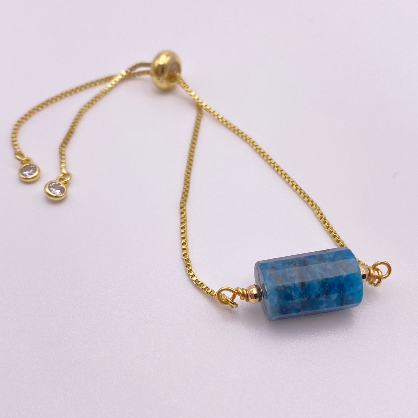 Blue Apatite Cylinder Bracelet Image 2