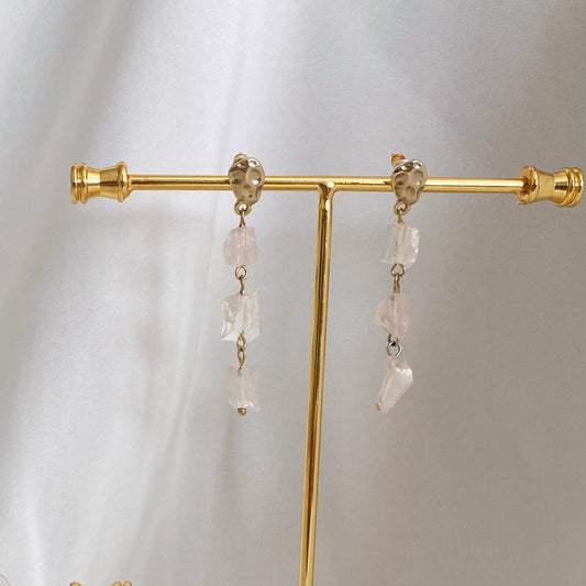 Rose Quartz Drops Earring