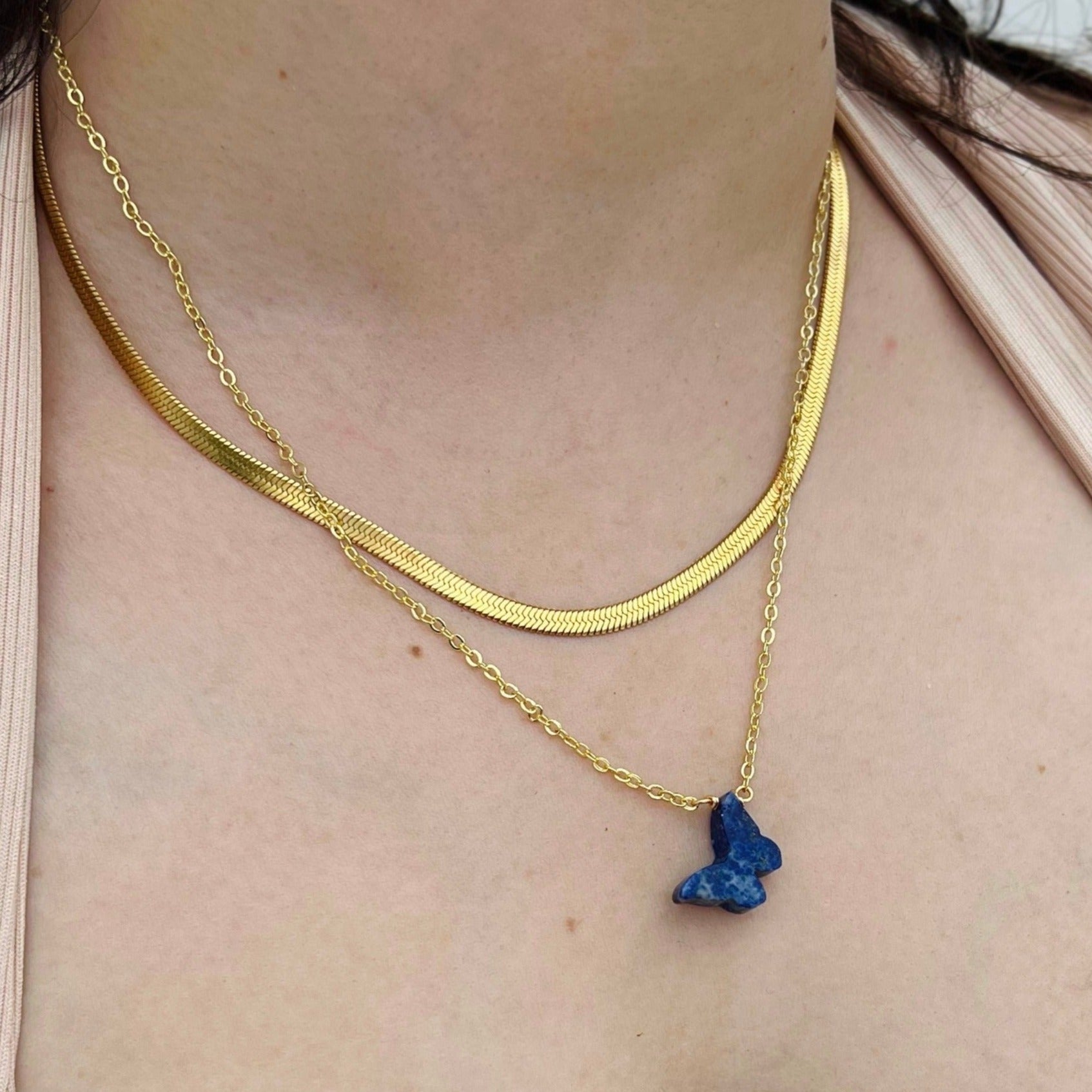 Lapis Lazuli Butterfly Necklace Image 2